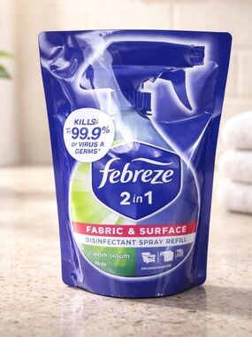 NWT Febreze 2-in-1 Fabric & Surface Disinfectant Spray Refill - Blue/Green